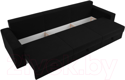 Диван Лига Диванов Майами Long 69 (микровельвет черный)