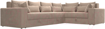 Диван угловой Лига Диванов Майами Long 92 правый (велюр бежевый)