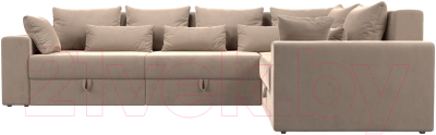 Диван угловой Лига Диванов Майами Long 92 правый (велюр бежевый)