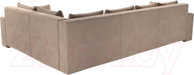 Диван угловой Лига Диванов Майами Long 92 правый (велюр бежевый)