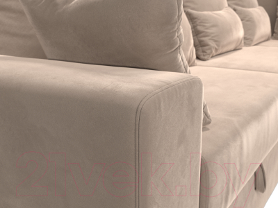 Диван угловой Лига Диванов Майами Long 92 правый (велюр бежевый)