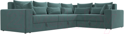 Диван угловой Лига Диванов Майами Long 92 правый (велюр бирюзовый)