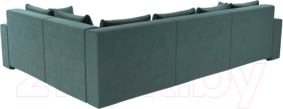 Диван угловой Лига Диванов Майами Long 92 правый (велюр бирюзовый)