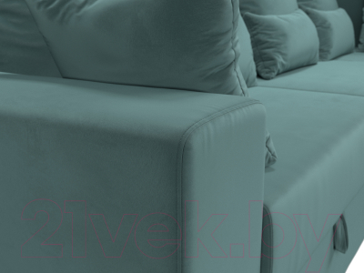 Диван угловой Лига Диванов Майами Long 92 правый (велюр бирюзовый)