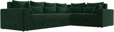 Диван угловой Лига Диванов Майами Long 92 правый (велюр зеленый)