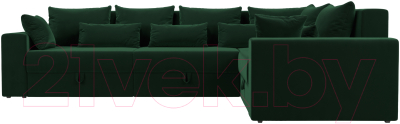 Диван угловой Лига Диванов Майами Long 92 правый (велюр зеленый)