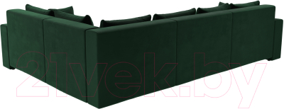 Диван угловой Лига Диванов Майами Long 92 правый (велюр зеленый)