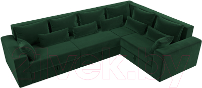 Диван угловой Лига Диванов Майами Long 92 правый (велюр зеленый)