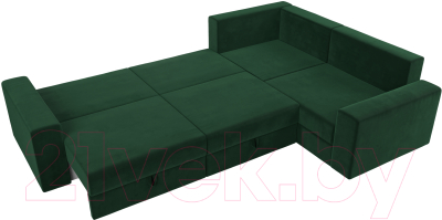 Диван угловой Лига Диванов Майами Long 92 правый (велюр зеленый)