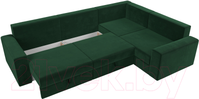 Диван угловой Лига Диванов Майами Long 92 правый (велюр зеленый)