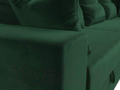 Диван угловой Лига Диванов Майами Long 92 правый (велюр зеленый)