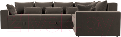 Диван угловой Лига Диванов Майами Long 92 правый (велюр коричневый)