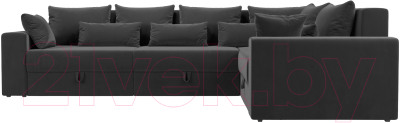 Диван угловой Лига Диванов Майами Long 92 правый (велюр серый)
