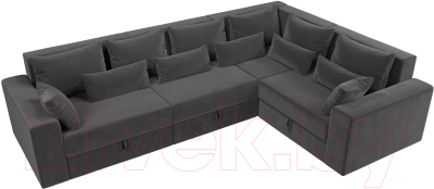 Диван угловой Лига Диванов Майами Long 92 правый (велюр серый)