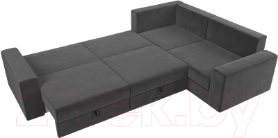 Диван угловой Лига Диванов Майами Long 92 правый (велюр серый)