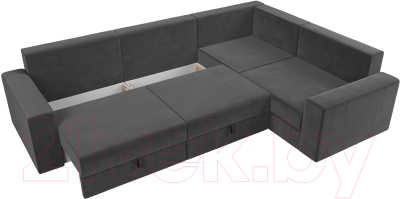 Диван угловой Лига Диванов Майами Long 92 правый (велюр серый)