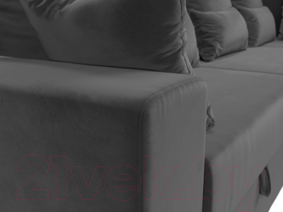 Диван угловой Лига Диванов Майами Long 92 правый (велюр серый)