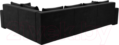 Диван угловой Лига Диванов Майами Long 92 правый (велюр черный)