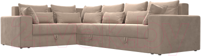 Диван угловой Лига Диванов Майами Long 92 левый (велюр бежевый)