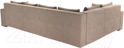 Диван угловой Лига Диванов Майами Long 92 левый (велюр бежевый)