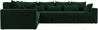 Диван угловой Лига Диванов Майами Long 92 левый (велюр зеленый)