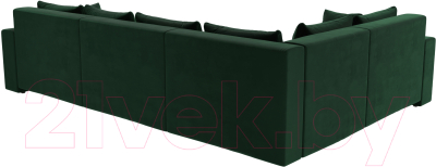 Диван угловой Лига Диванов Майами Long 92 левый (велюр зеленый)