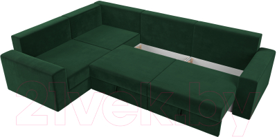 Диван угловой Лига Диванов Майами Long 92 левый (велюр зеленый)