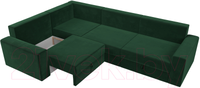 Диван угловой Лига Диванов Майами Long 92 левый (велюр зеленый)