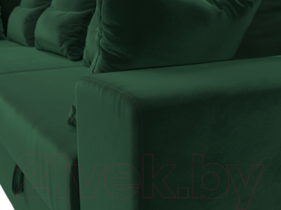 Диван угловой Лига Диванов Майами Long 92 левый (велюр зеленый)