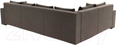 Диван угловой Лига Диванов Майами Long 92 левый (велюр коричневый)