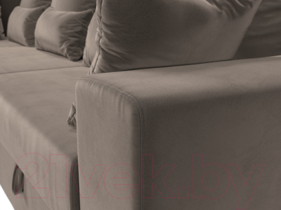 Диван угловой Лига Диванов Майами Long 92 левый (велюр коричневый)