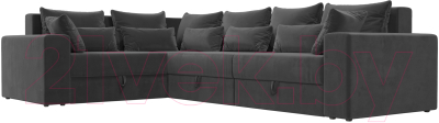 Диван угловой Лига Диванов Майами Long 92 левый (велюр серый)