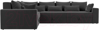 Диван угловой Лига Диванов Майами Long 92 левый (велюр серый)