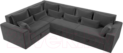 Диван угловой Лига Диванов Майами Long 92 левый (велюр серый)