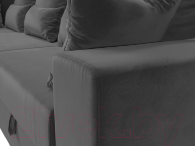 Диван угловой Лига Диванов Майами Long 92 левый (велюр серый)