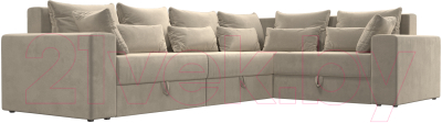Диван угловой Лига Диванов Майами Long 92 правый (микровельвет бежевый)