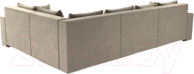 Диван угловой Лига Диванов Майами Long 92 правый (микровельвет бежевый)
