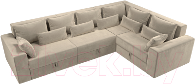 Диван угловой Лига Диванов Майами Long 92 правый (микровельвет бежевый)