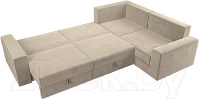Диван угловой Лига Диванов Майами Long 92 правый (микровельвет бежевый)