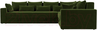 Диван угловой Лига Диванов Майами Long 92 правый (микровельвет зеленый)