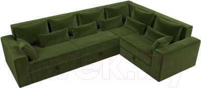 Диван угловой Лига Диванов Майами Long 92 правый (микровельвет зеленый)