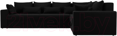 Диван угловой Лига Диванов Майами Long 92 правый (микровельвет черный)