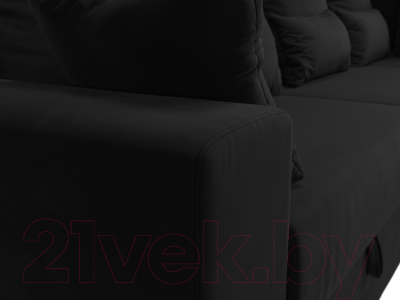 Диван угловой Лига Диванов Майами Long 92 правый (микровельвет черный)
