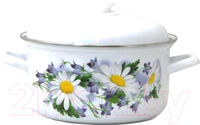 Кастрюля Лысьвенские эмали Ромашковое поле С-1508 АП2/4 - фото