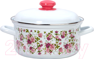 Кастрюля Лысьвенские эмали Китайская роза С-1508 АП2/4 - фото