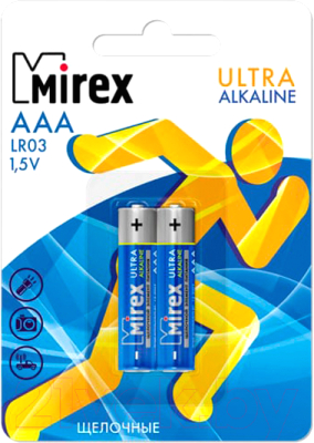 Комплект батареек Mirex AAA LR03 / 23702-LR03-E2 - фото