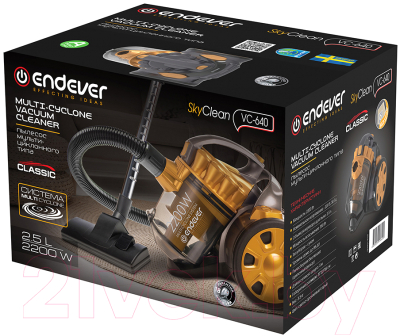 Пылесос Endever SkyClean VC-640 (светло-оранжевый/серый)