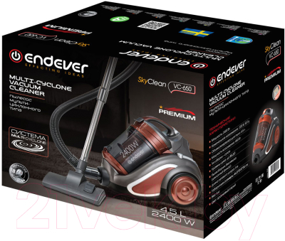 Пылесос Endever SkyClean VC-650 (оранжевый/серый)