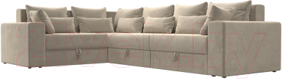 Диван угловой Лига Диванов Майами Long 92 левый (микровельвет бежевый)