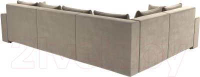 Диван угловой Лига Диванов Майами Long 92 левый (микровельвет бежевый)
